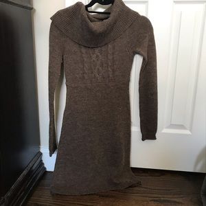 Cowl neck sweater dress